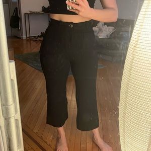 Cropped wide leg black pants